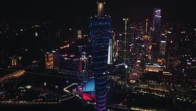 城市夜景广州实拍4K小蛮腰航拍视频的预览图